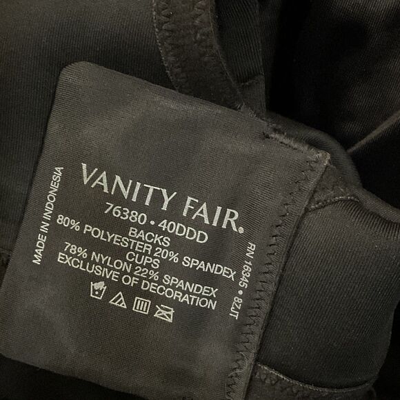 Vanity Fair Black Minimizer Bra, 40DDD - Picture 4 of 4